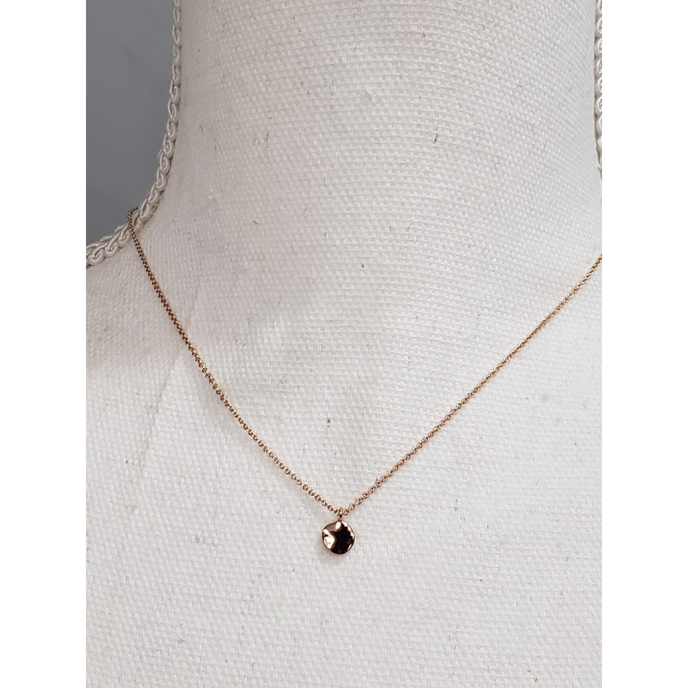 NEW Gorjana Chloe Hammered Disc ROSE GOLD Tone Necklace DAINTY ADJUSTABLE